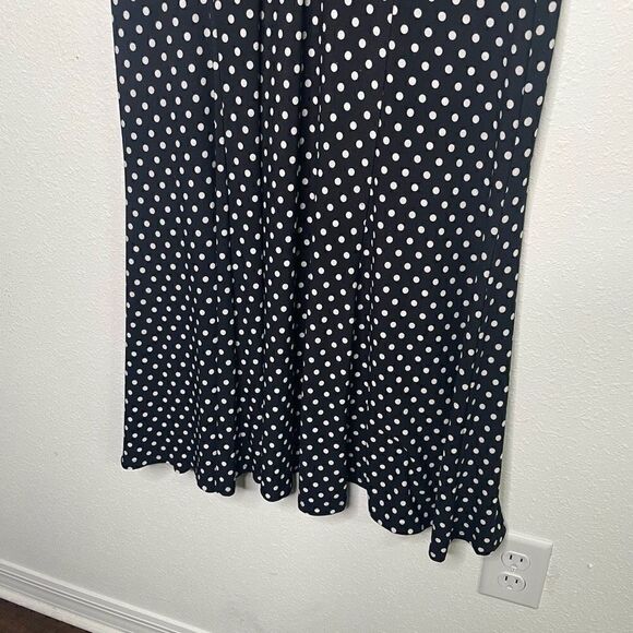 Chaps Ralph Lauren Women’s Front Black White Polka Dot Short Sleeve Size L - Picture 3 of 7